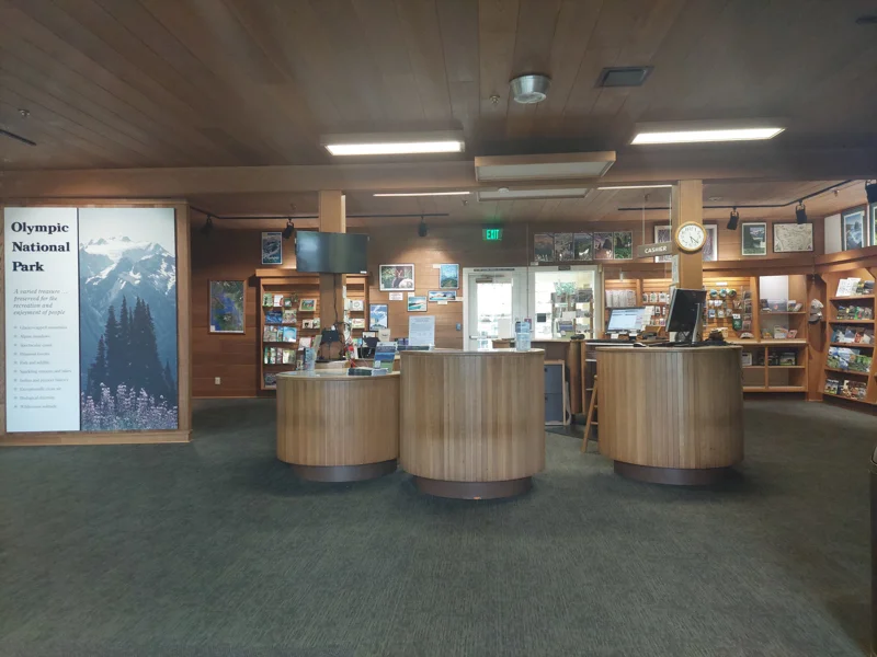 Interior of the Olympic National Park Visitor Center in Port Angeles